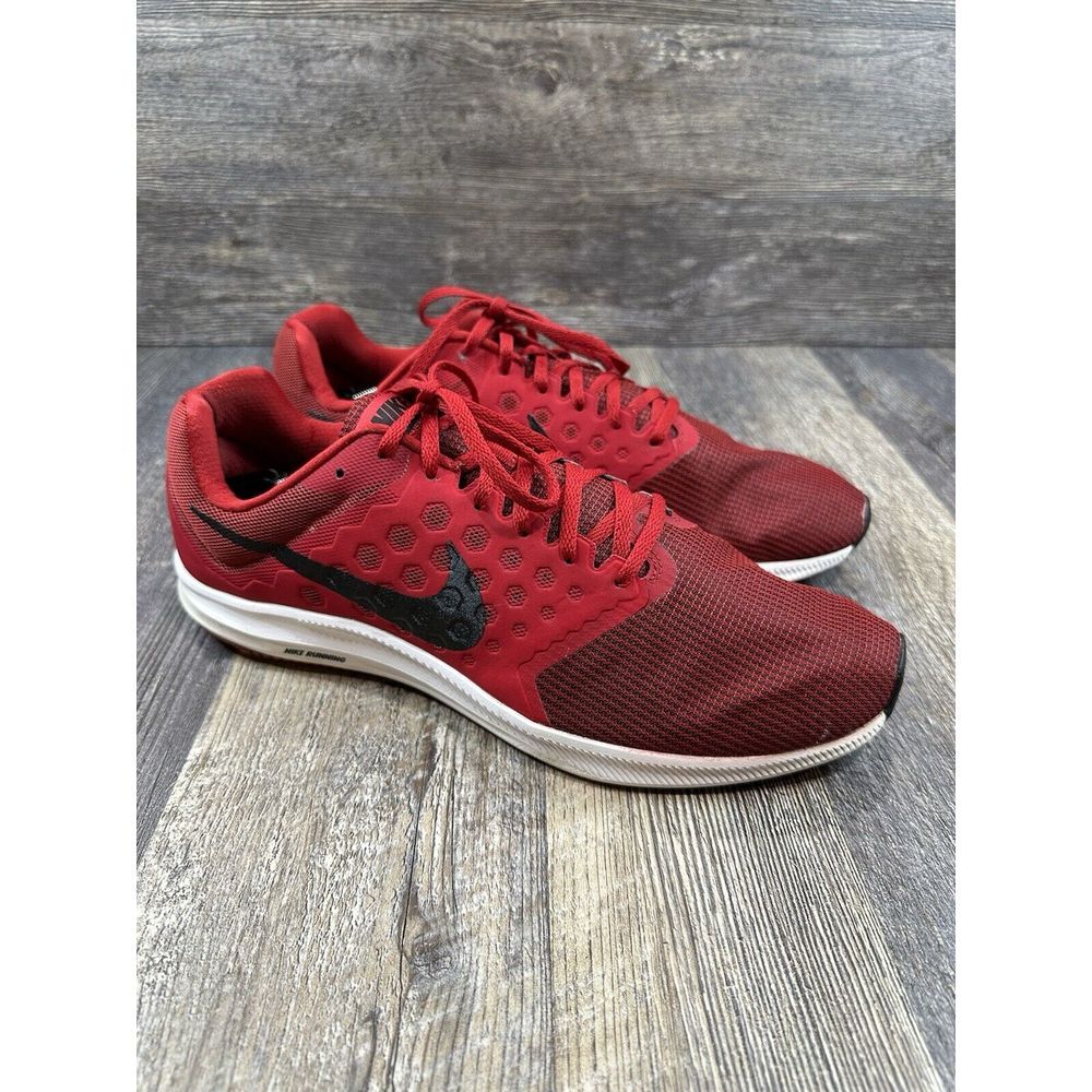 Nike Downshifter 7 Red Lace-Up Lightweight Running‎ Training Shoes Men's US 14